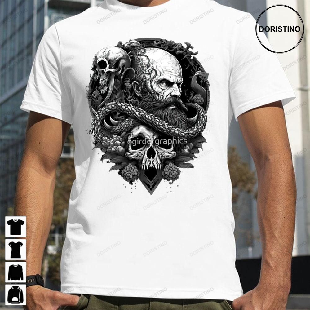 Skull Beard Dark Style Epic Sinister Rock Serpent Snake Forest Trending Style